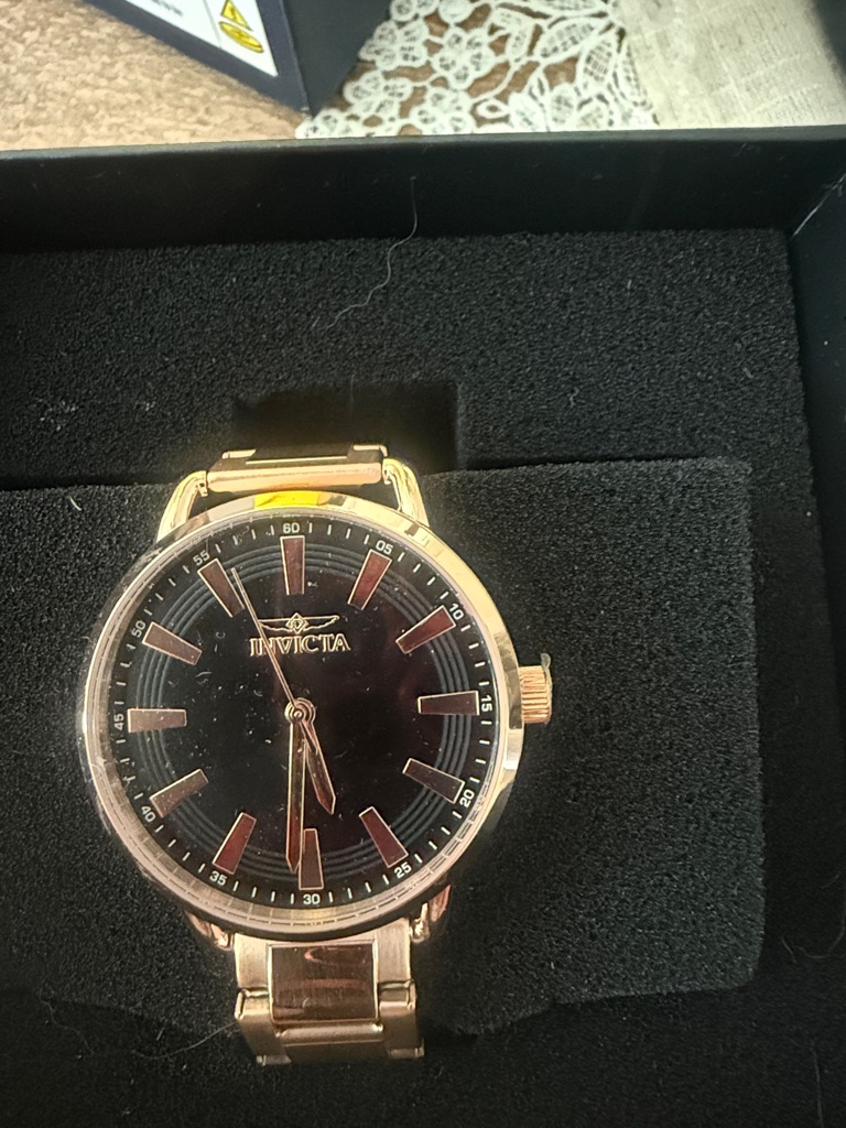 Invicta Rose Gold Watch With Black Dial